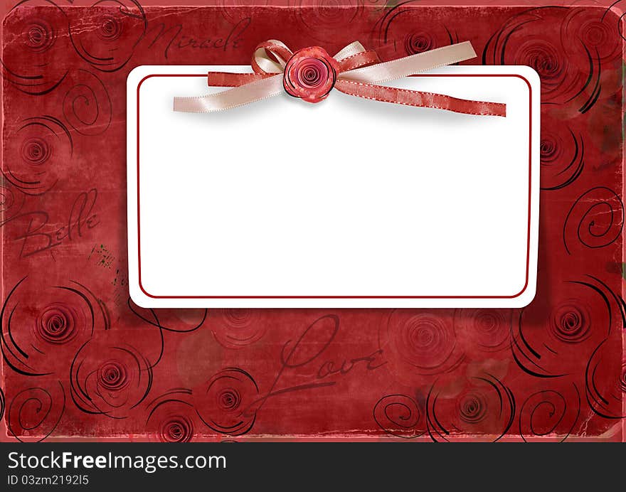 Red Valentine s day background with card