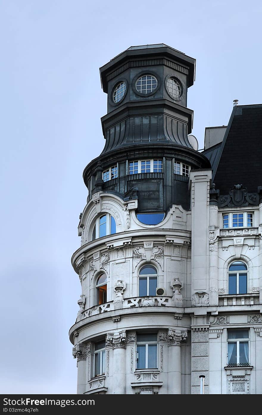 Architecture in Vienna, Austria. In Wienzeile near Naschmarkt you can find many different interesting art nouveau  buildings . Photo was taken in august 2011. Architecture in Vienna, Austria. In Wienzeile near Naschmarkt you can find many different interesting art nouveau  buildings . Photo was taken in august 2011