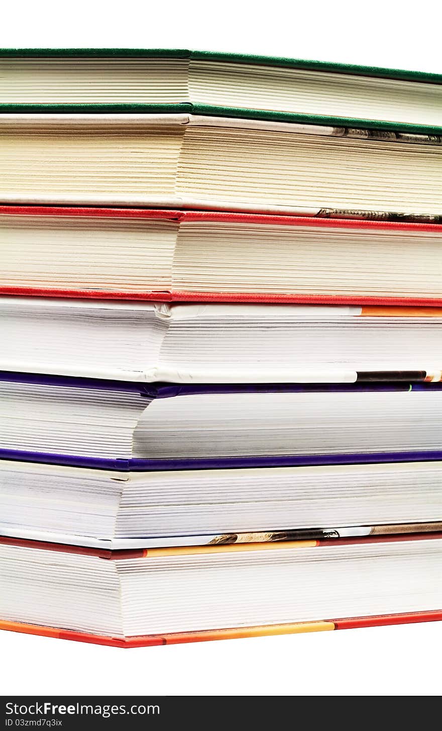 Books pile isolated on white