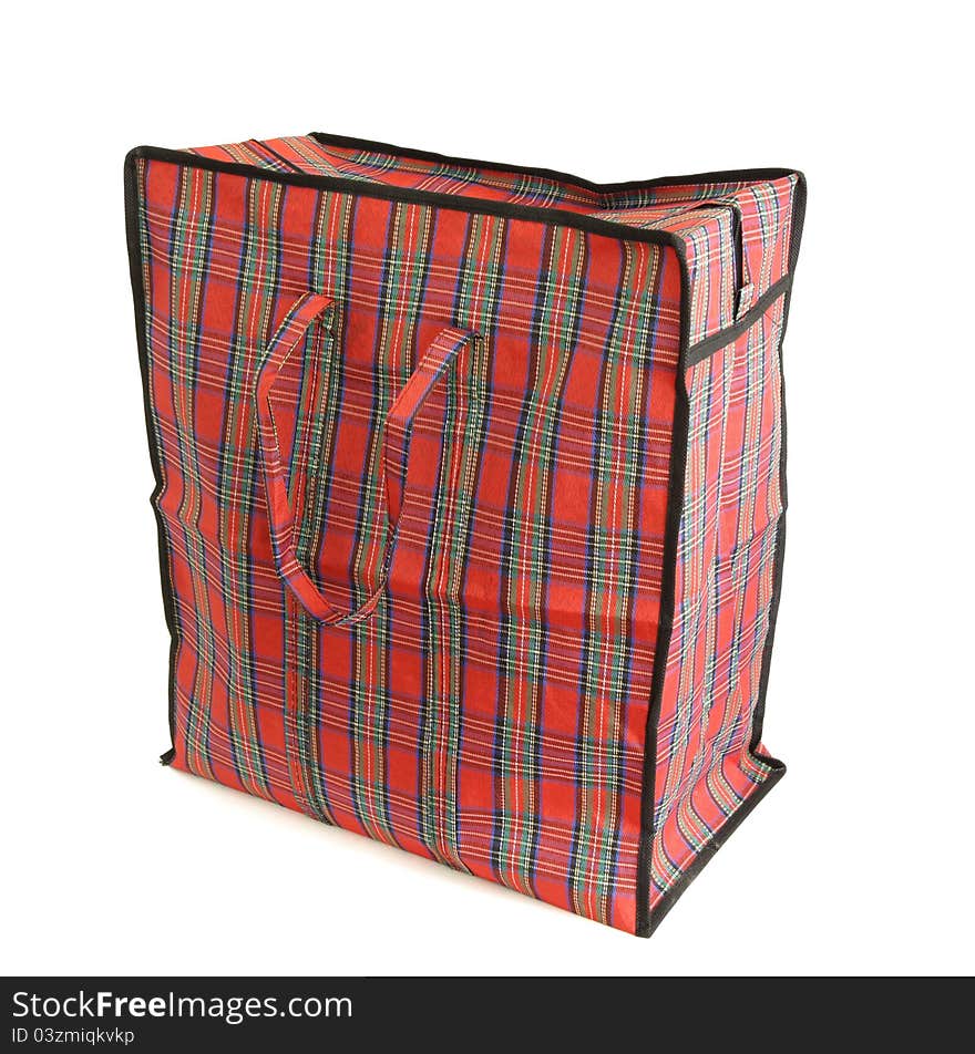 Red tartan bag