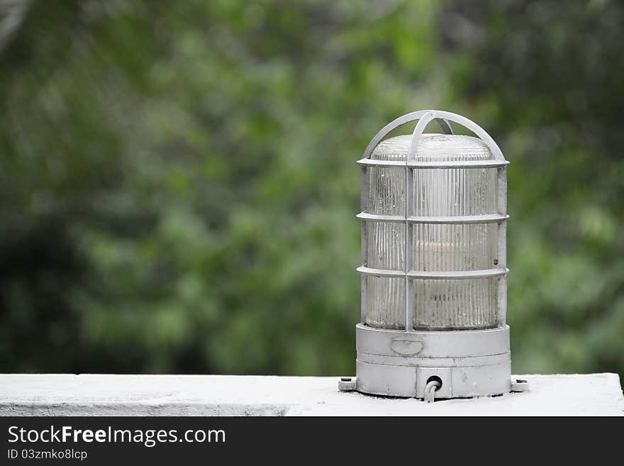 Lamp With Green Background.