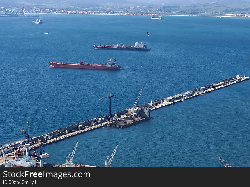 Gibraltar harbour bay traffic