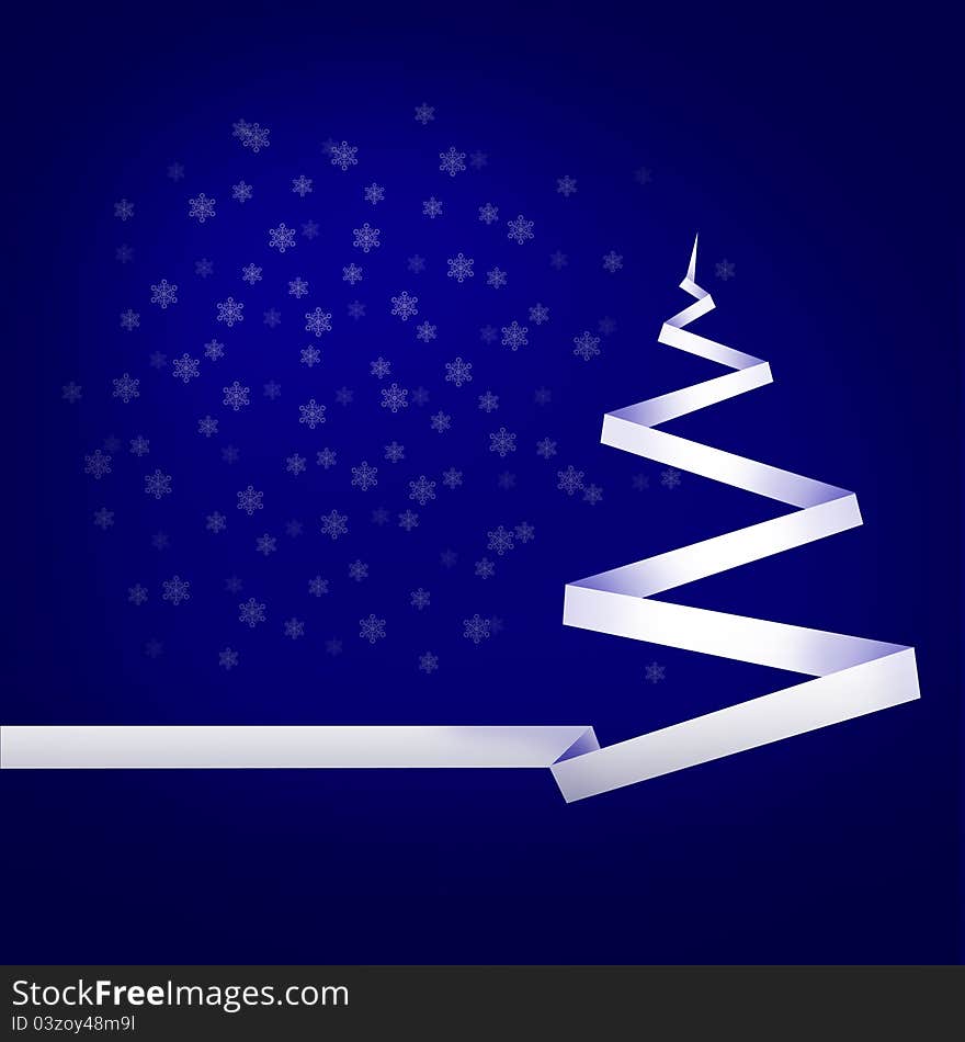 Christmas tree on an ice background. Christmas tree on an ice background