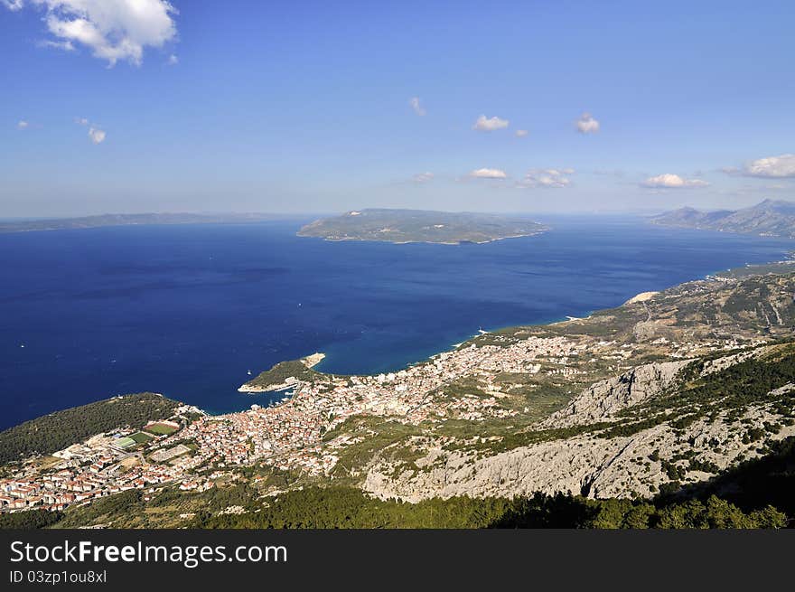 The coast of city Makarska Croatia