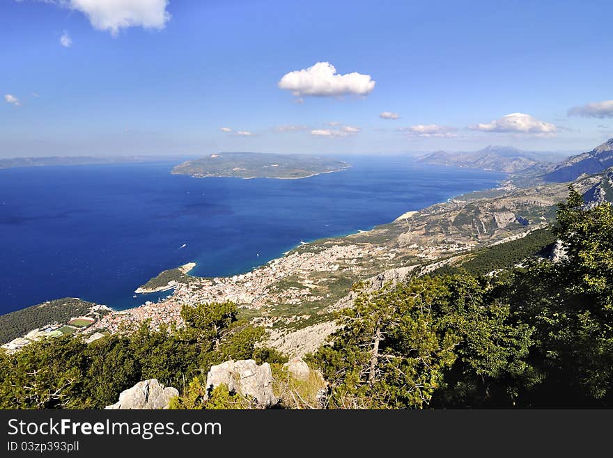 The coast of city Makarska Croatia