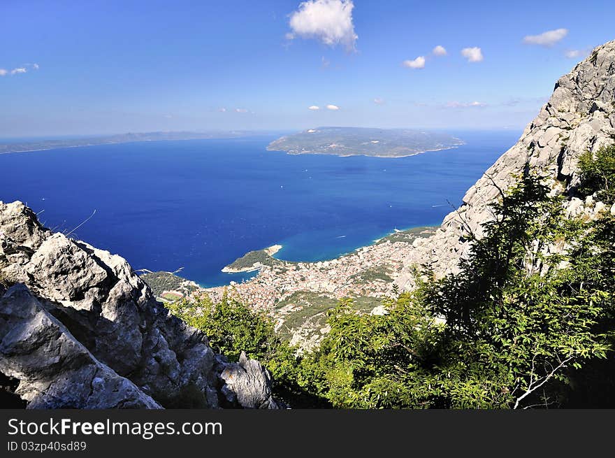 The coast of city Makarska Croatia