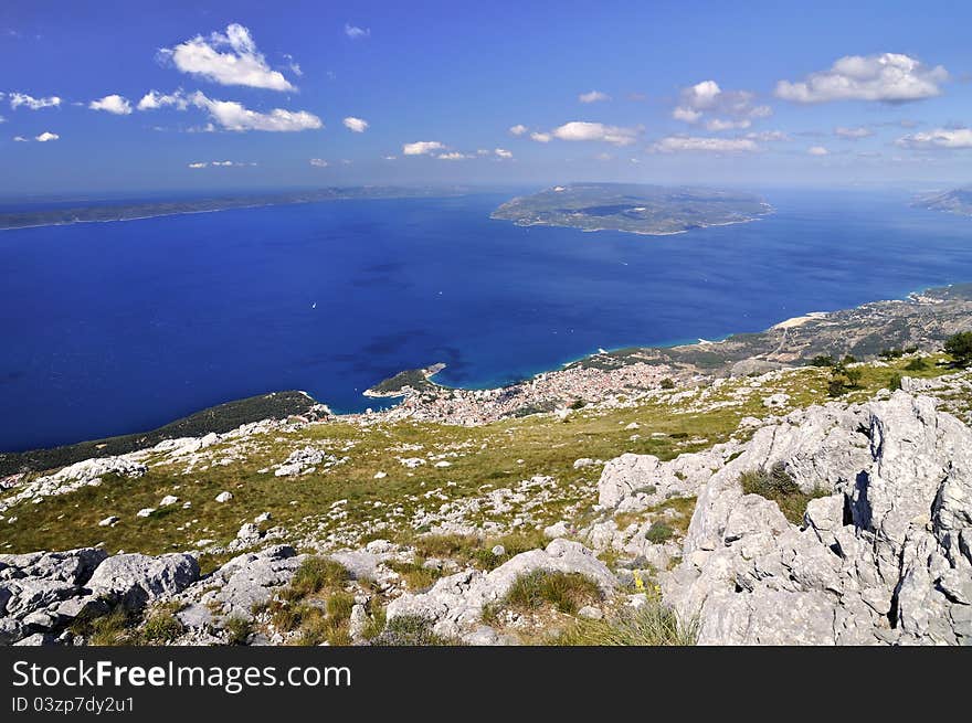 The coast of city Makarska Croatia