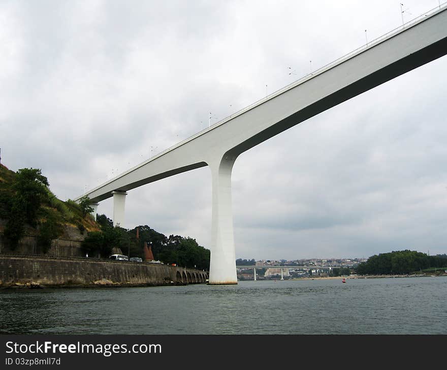 A view of one of the bridges in Oporto, Portugal