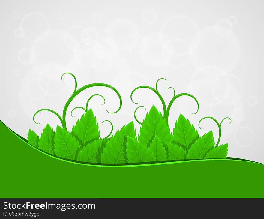 Background with green leaves and the air bubbles Vector art