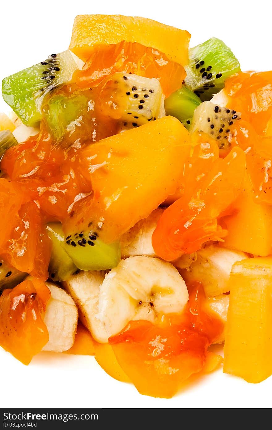 Chopped tropical fruits