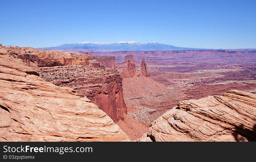 Red Rocks and boulders in Canyonlands National Park, Utah in the USA. Red Rocks and boulders in Canyonlands National Park, Utah in the USA