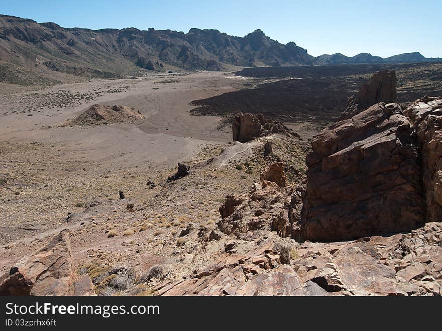 Lava fields in the Teide Park, Teneriffe, Spain