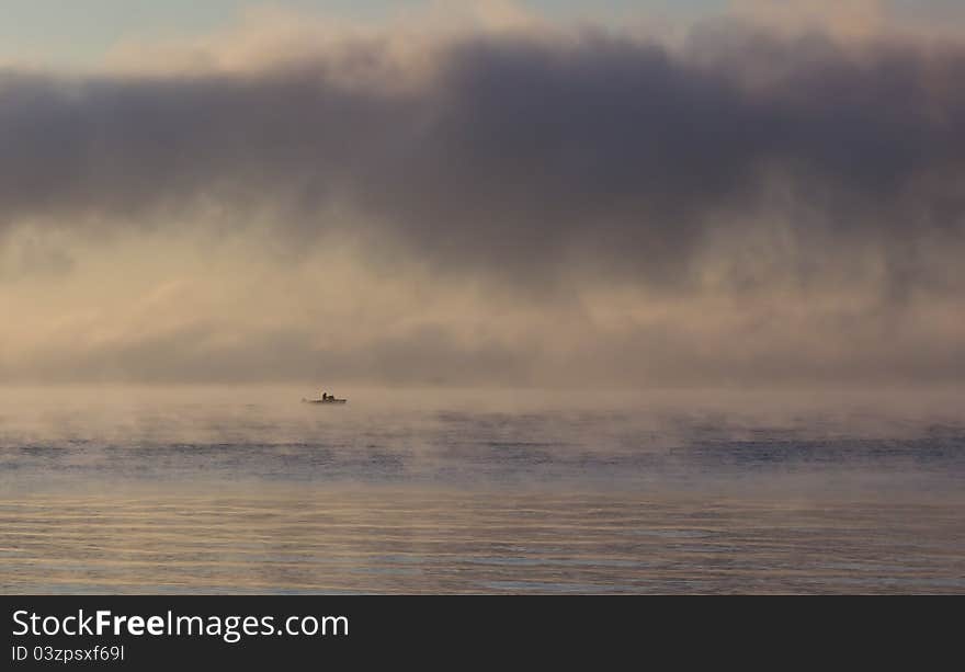 Morning fog over the sea