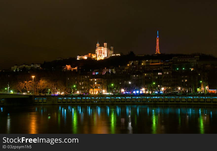 Sunset in Lyon, France