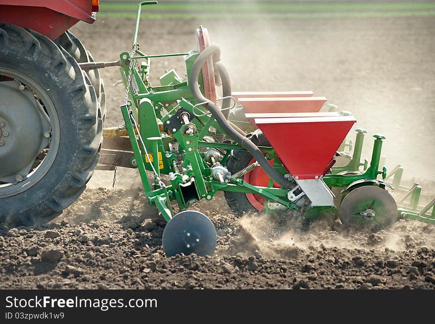 Tractor and seeder