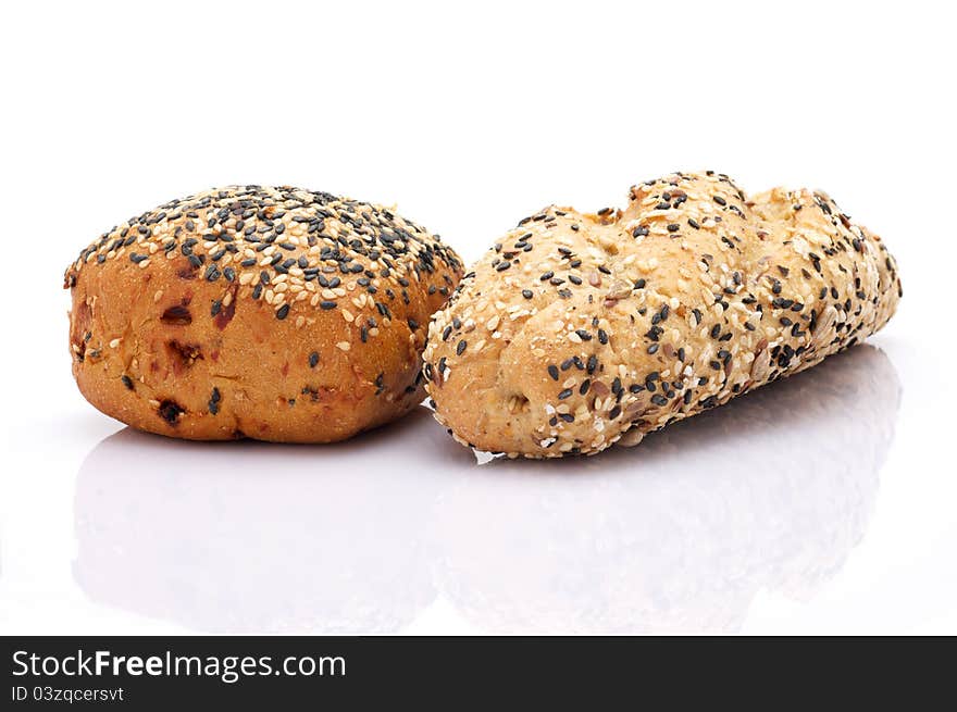 Healthy whole wheat bread on white backround. Healthy whole wheat bread on white backround.