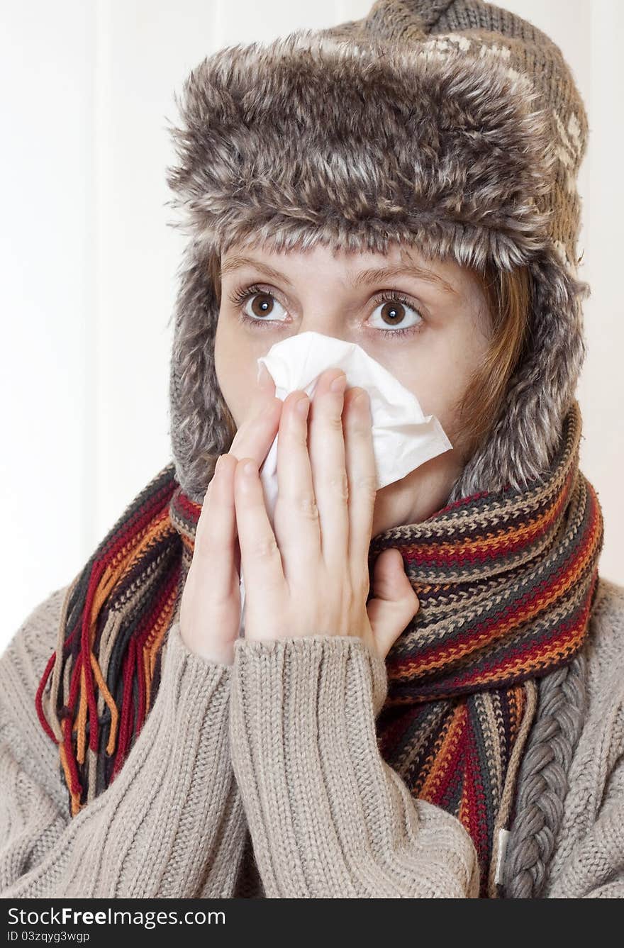 Young woman having flu. Young woman having flu