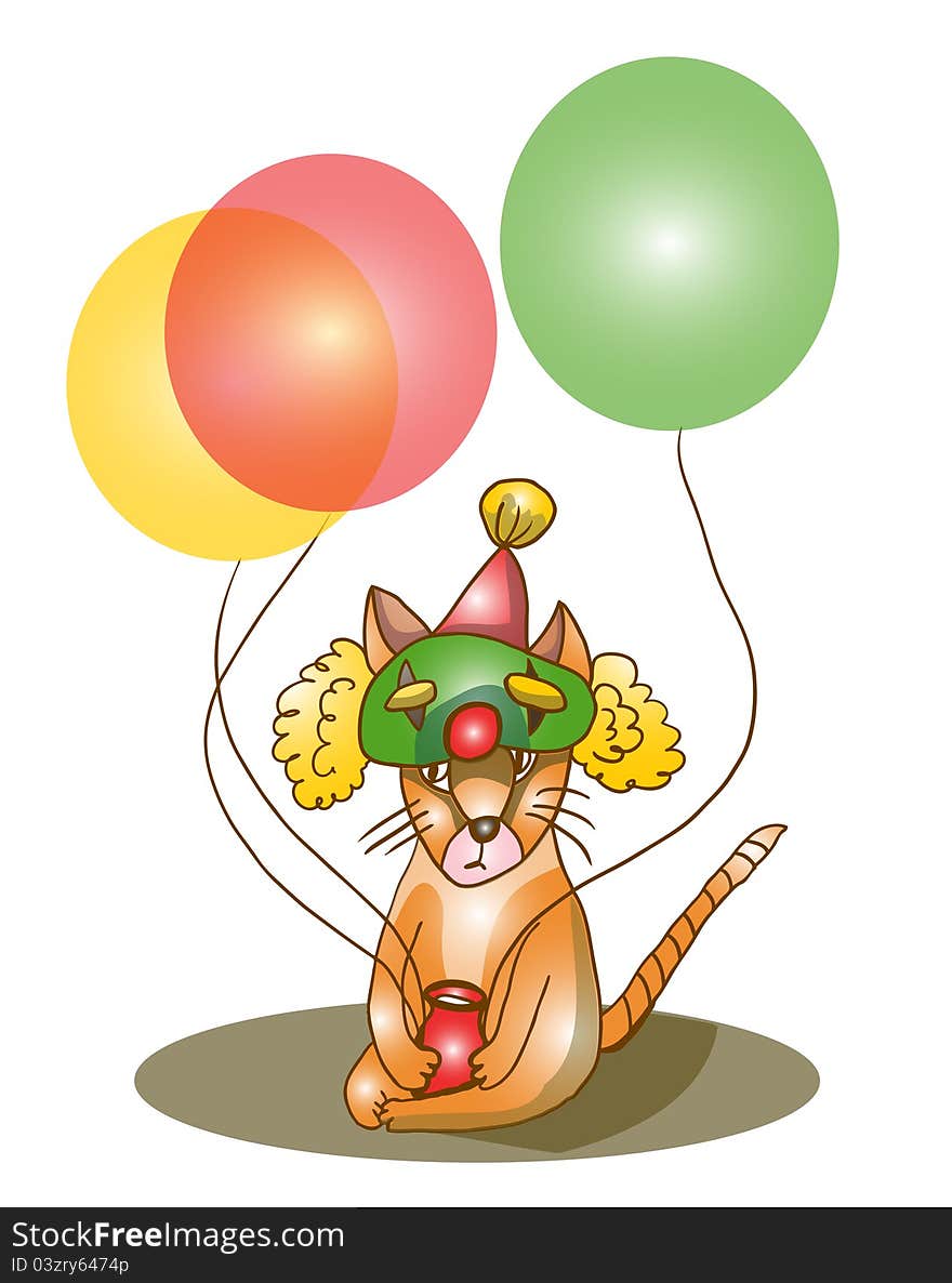 Cat With Balloons