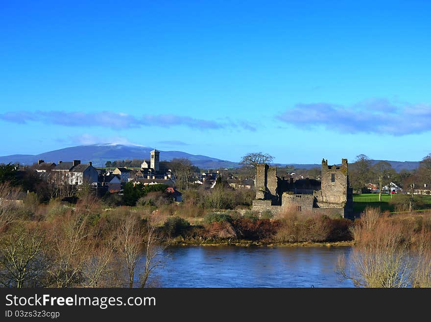 Town carrick on suir, winter, ireland landscape