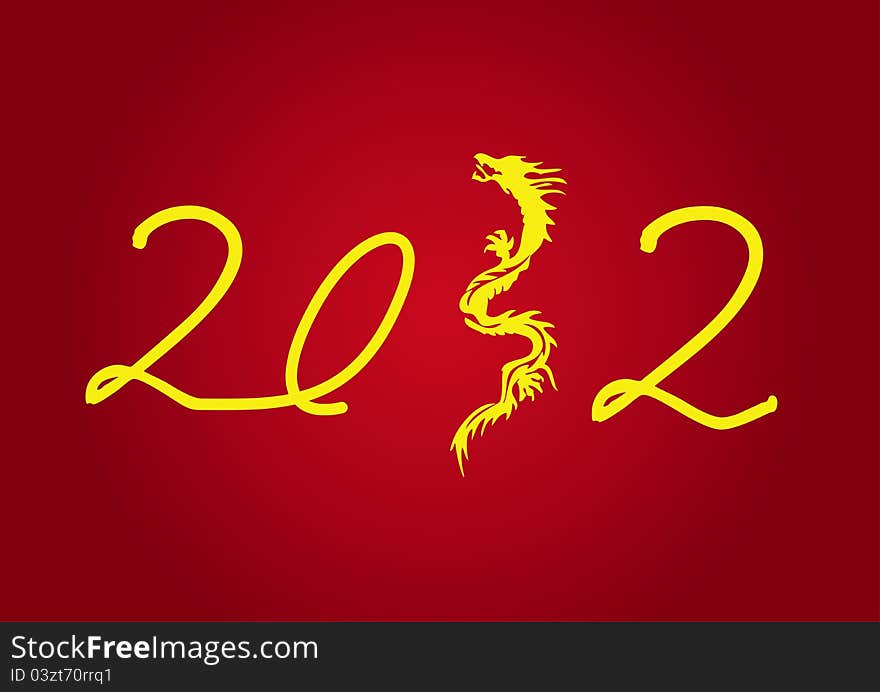 2012 new year icon, Chinese dragon year. 2012 new year icon, Chinese dragon year