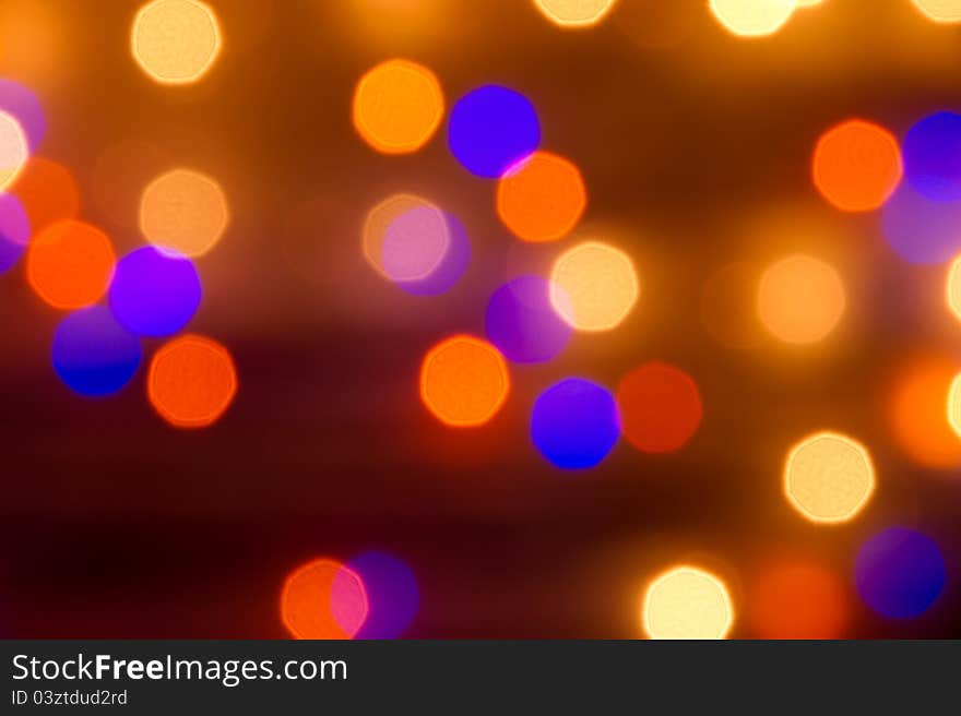 Original Bokeh created from lens out of focus blurr and colorful lights.