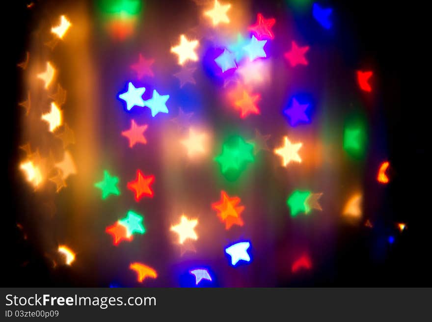 Original Bokeh created from lens out of focus blurr and colorful lights.