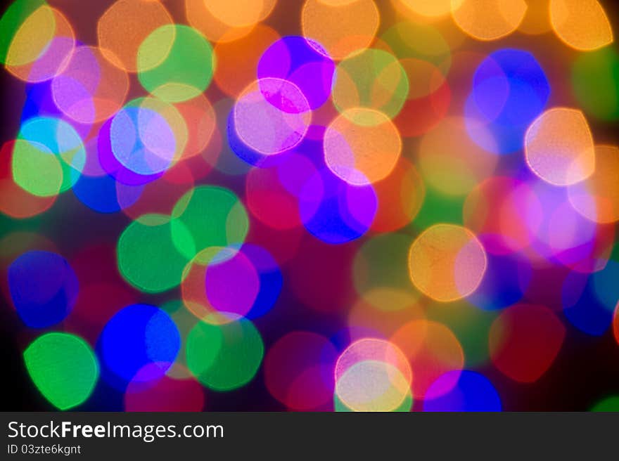 Original Bokeh created from lens out of focus blurr and colorful lights.