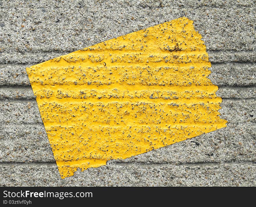 Yellow Sticker On Concrete Background