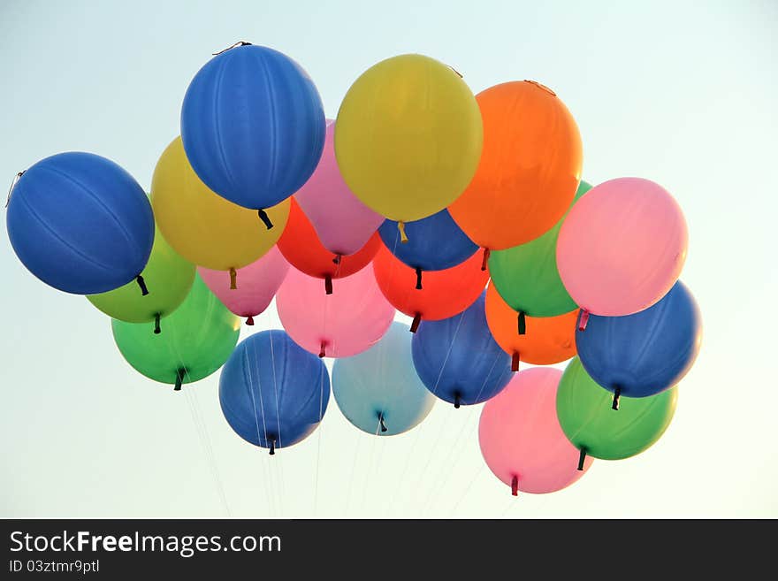 Colour balloons on blue sky