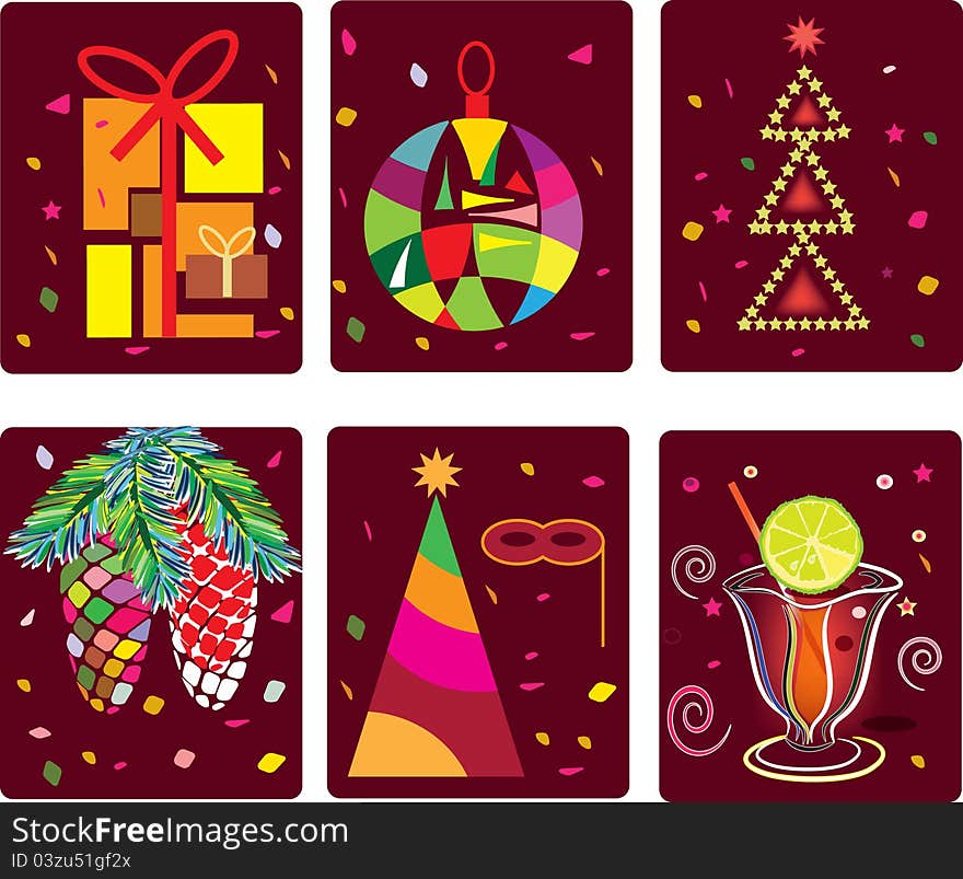 Abstract background,merry christmas icons.