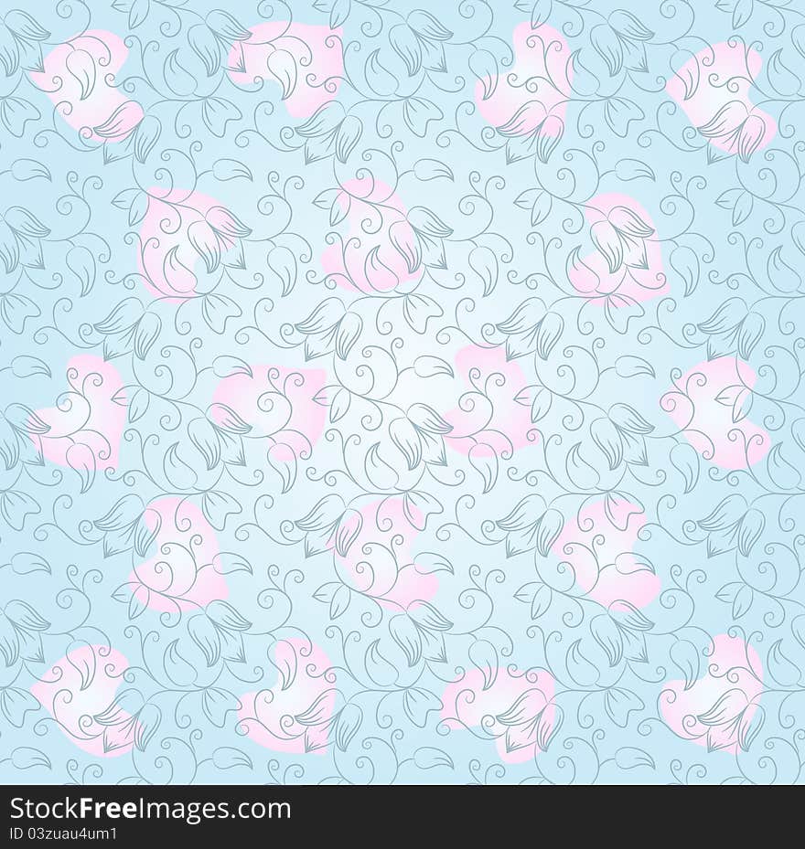 Seamless floral background. Floral pattern. illustration.