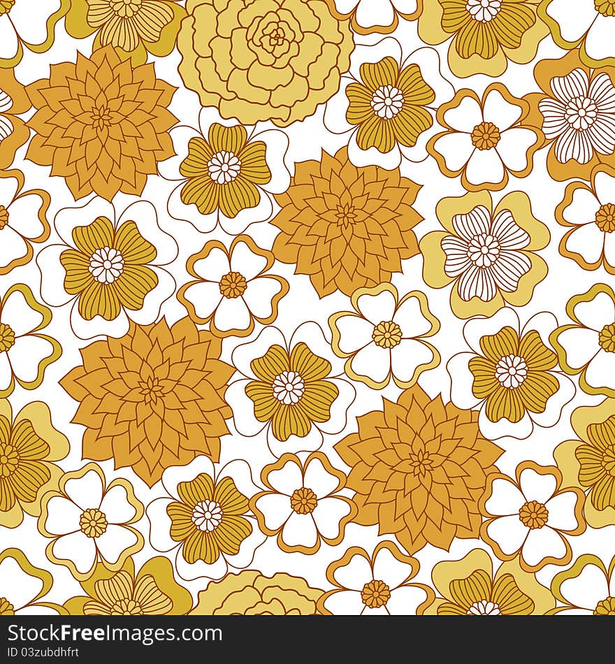 Seamless Floral Background.