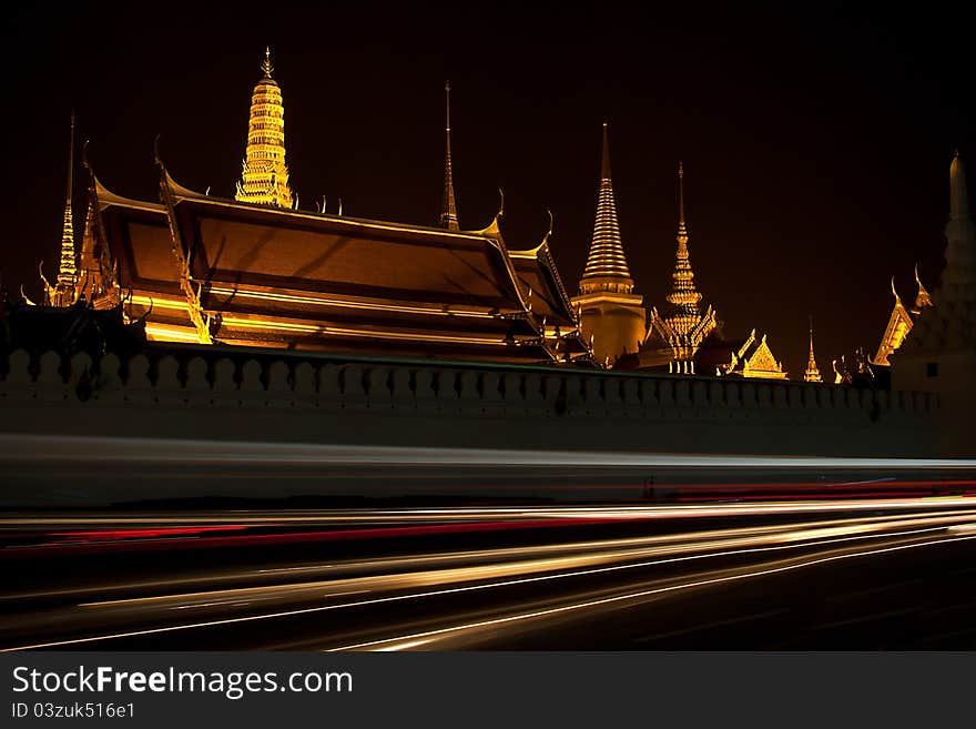 Temple at night