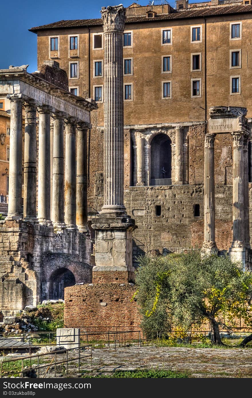 View over the Foro Romano from the Colosseum. View over the Foro Romano from the Colosseum