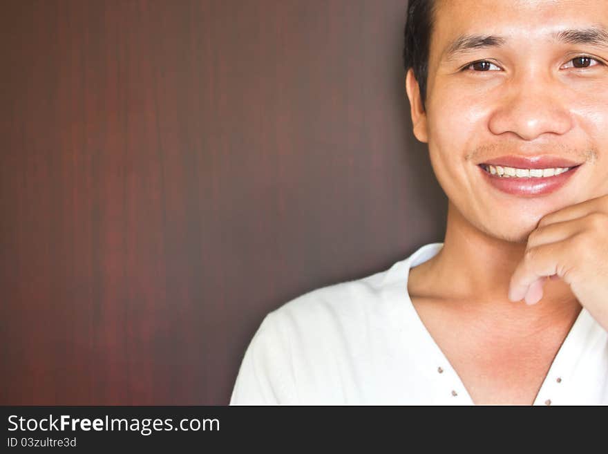 Potrait of man smiling with background