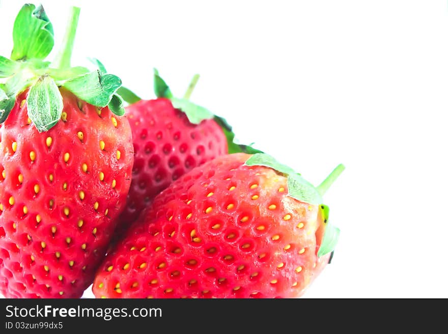 Strawberry set on white background