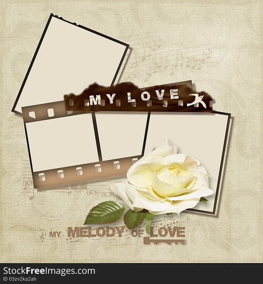 Love card with filmstrip