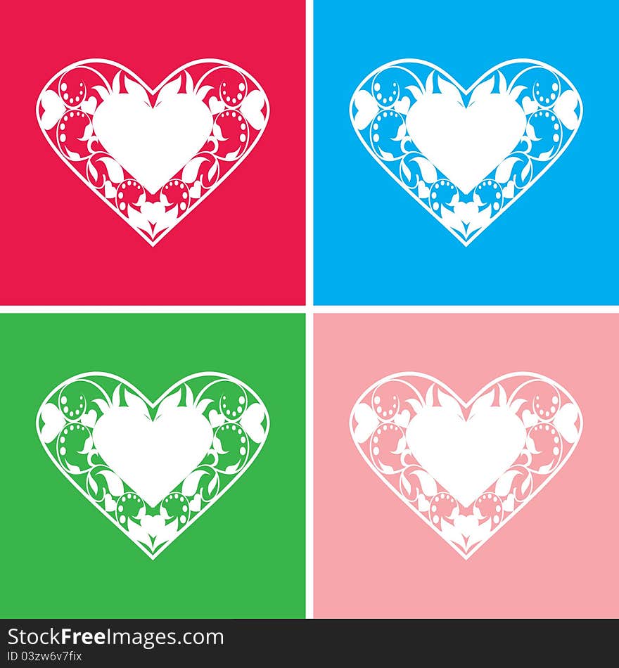 Colored hearts background, St. Valentine