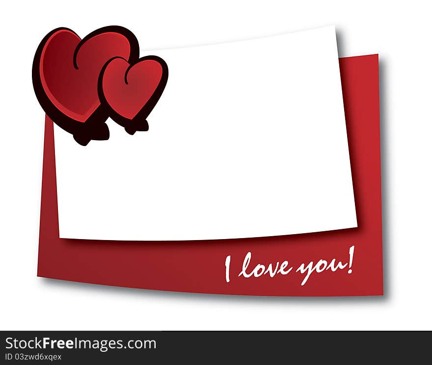 Blank valentine card with copy-space to write your own text.