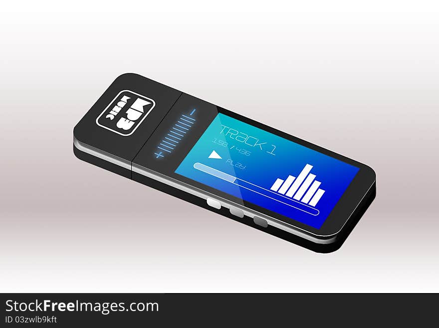 Vector of a mp3 player on simple background