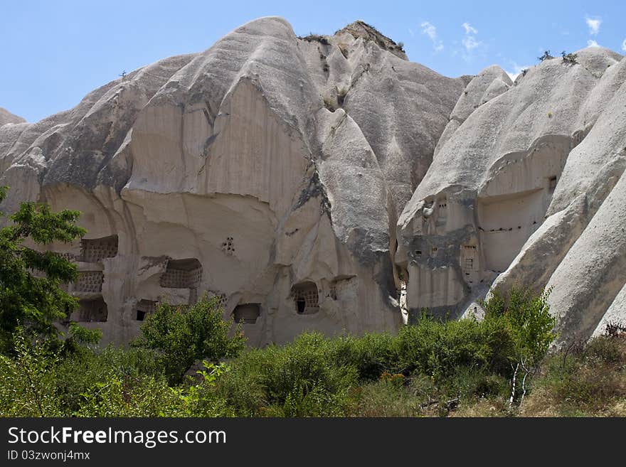 Cave houses (fairy chimneys) in Cappadocia, Turkey