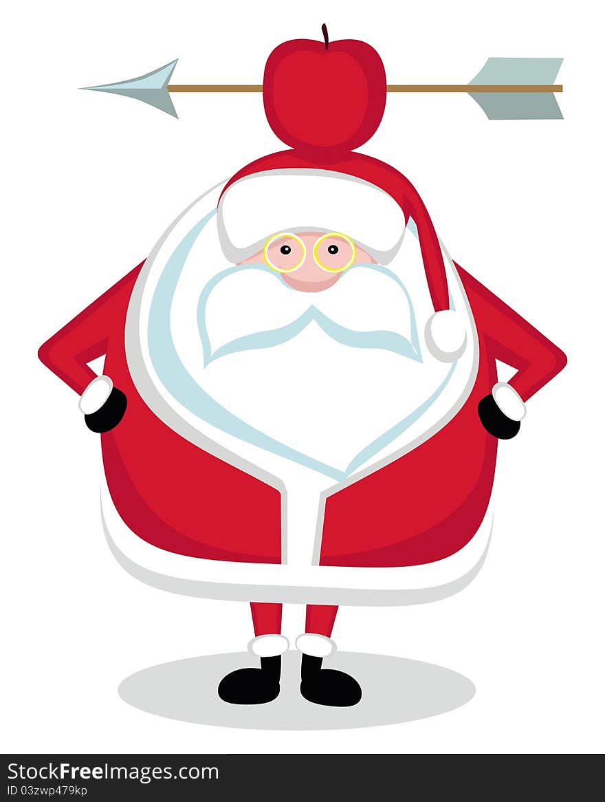 Santa With Red Apple and Arrow