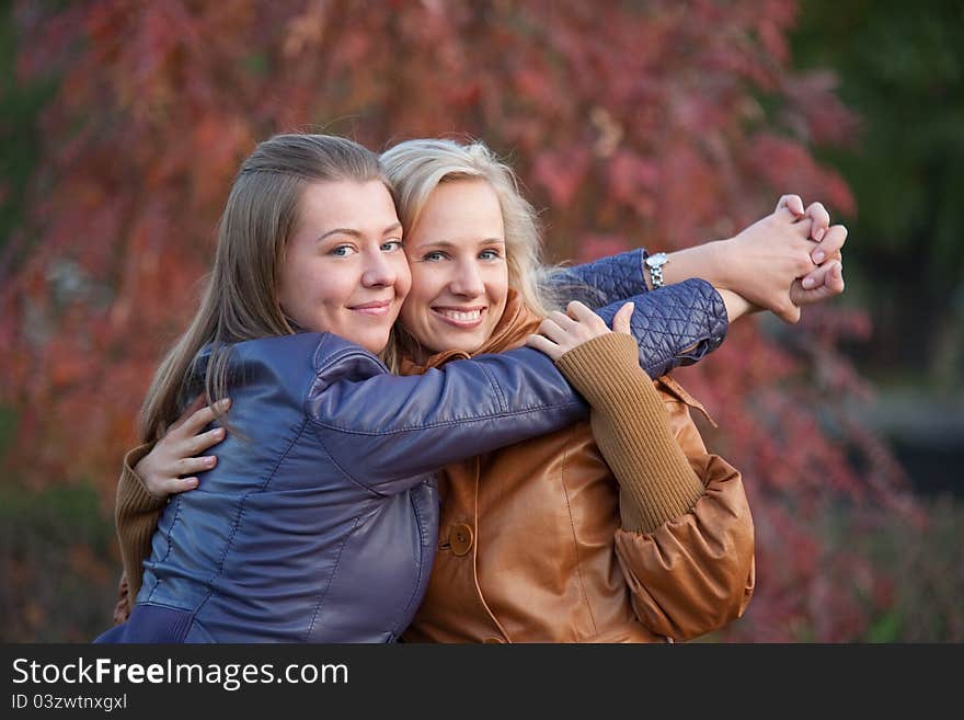 Girlfriend for a walk in the park