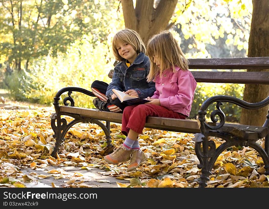 Child learning in nature,park