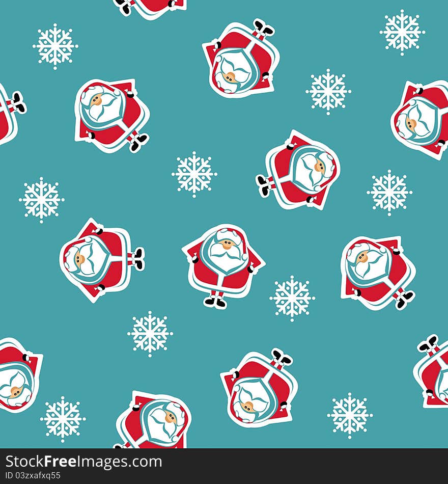 Seamless pattern with Santa