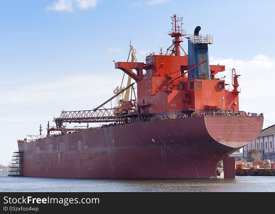 Ship repair in shipyard of Gdansk, Poland. Ship repair in shipyard of Gdansk, Poland.