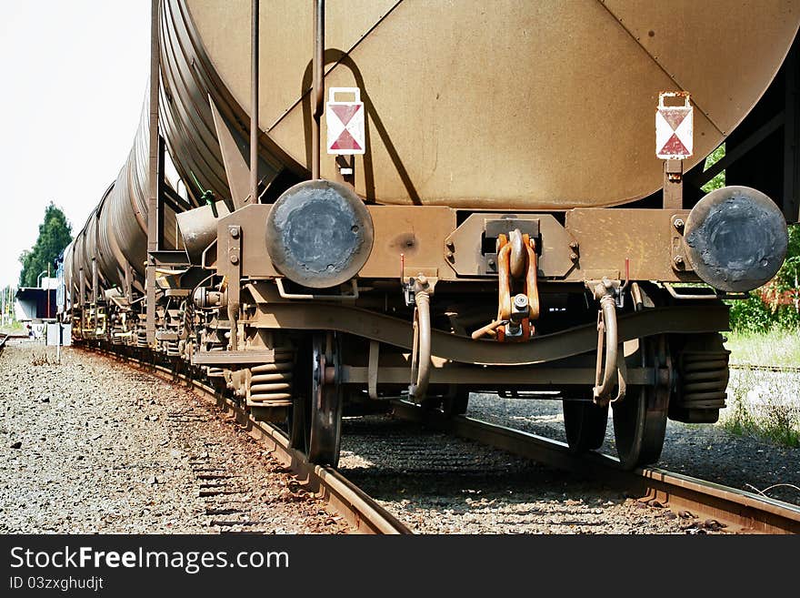 Transport cargo train on rails. Transport cargo train on rails