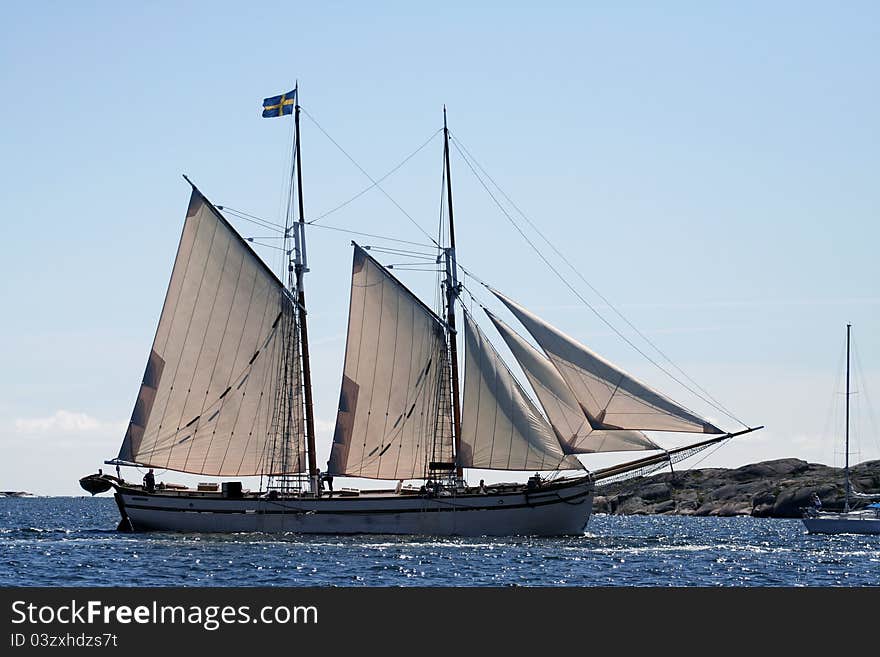 Sailing boat on west coast in Sweden