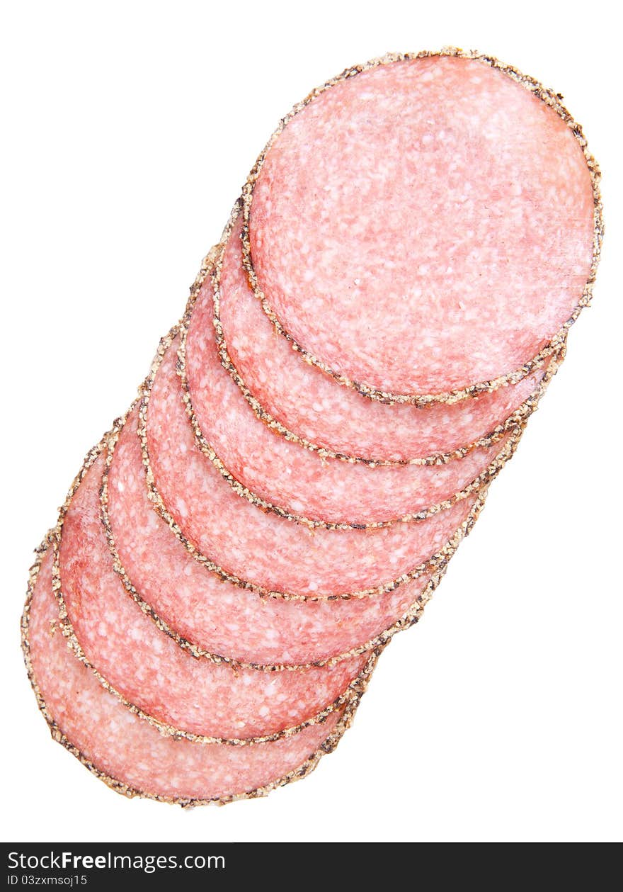 Pepper salami slices