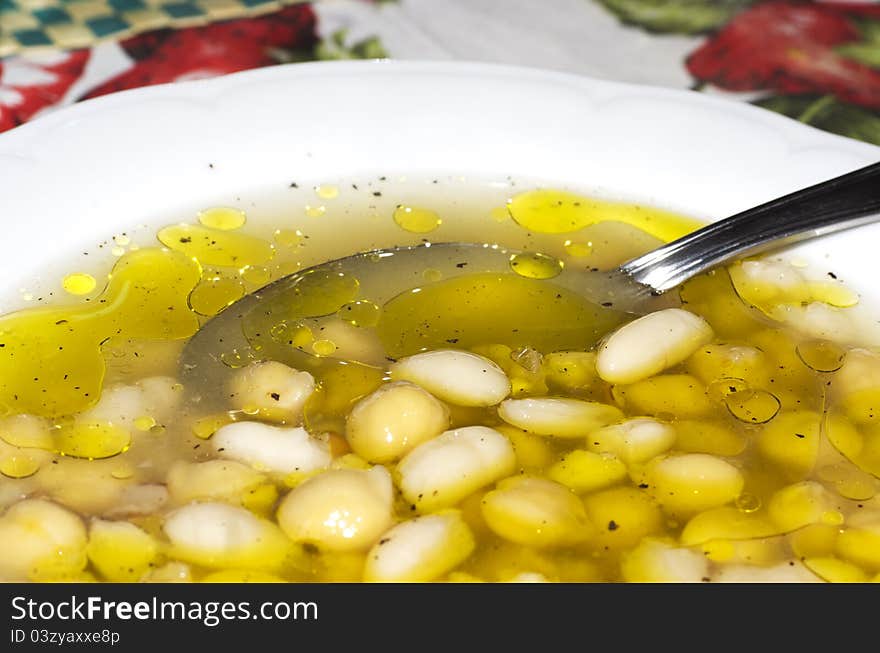 Tyoical ligurian soup named mesciua,italy